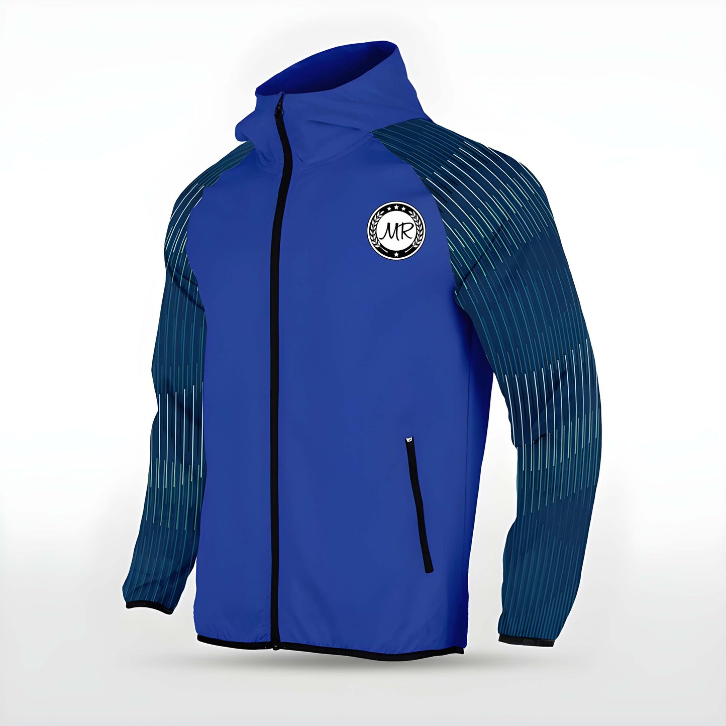 Blaue Allwetterjacke
