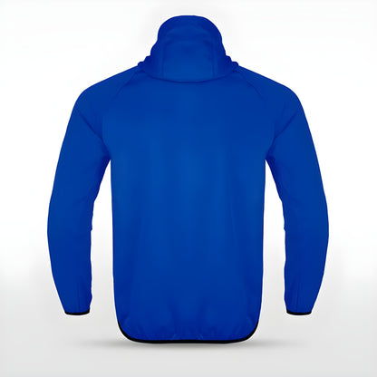 Blaue Allwetterjacke