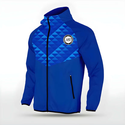 Blaue Allwetterjacke
