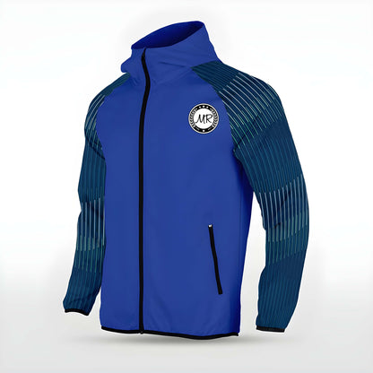 Blaue Allwetterjacke