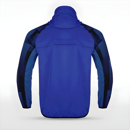 Blaue Allwetterjacke