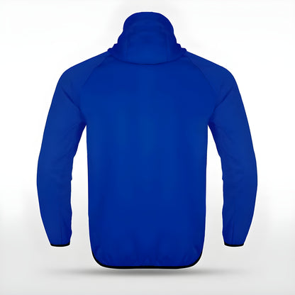 Blaue Allwetterjacke
